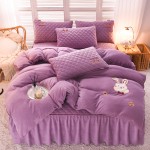 2022 New Dingdang Rabbit Milk Velvet Bedskirt Four-piece Set