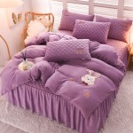 2022 New Dingdang Rabbit Milk Velvet Bedskirt Four-piece Set