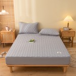 2022 new type A maternal and infant grade three-layer quilted bed sheet elegant star gray