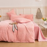 New warm and comfortable Rex rabbit fur milk velvet four-piece set series