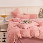 New warm and comfortable Rex rabbit fur milk velvet four-piece set series