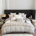 2023 new 100S double-ply Australian cotton four-piece set series Will 1.8m bed sheet style four-piece set Will White