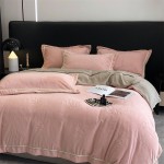 2022 autumn and winter new products top luxury high-end carved milk velvet series 1.5m bed sheet four-piece set chanson powder