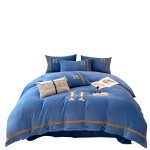 2022 live new model H milk velvet solid color embroidery warm four-piece set 1.5m bed sheet style four-piece set Piaget