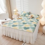 2023 New Digital Printed Cool Silk Latex Mat Bed Skirt