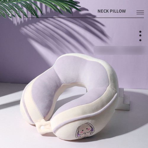 Camelback U-shaped pillow cartoon embroidery neck pillow office nap pillow travel neck pillow super soft fabric cervical pillow