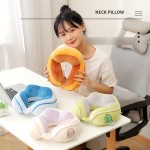 Camelback U-shaped pillow cartoon embroidery neck pillow office nap pillow travel neck pillow super soft fabric cervical pillow